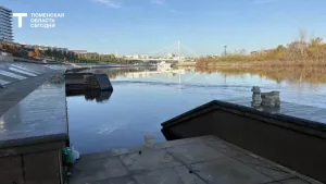 Нулевой ярус набережной Туры в Тюмени снова под водой